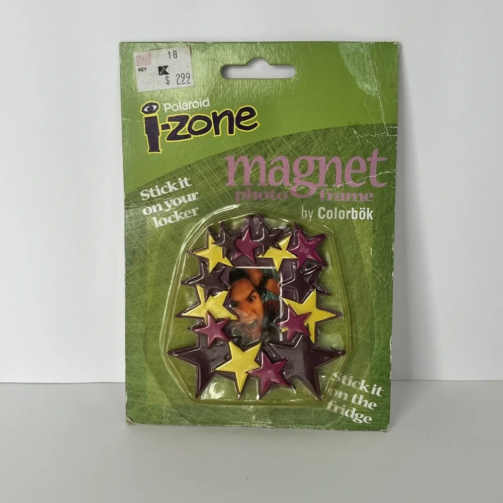 Polaroid i-Zone Magnet Photo Frame Colorbok Stars Purple Yellow Vintage Y2K